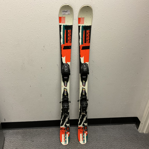 Vist Large View of Product Image Which is Used K2 JUVY TWIN TIPS Boys DH Ski/Binding Orange 129 cm