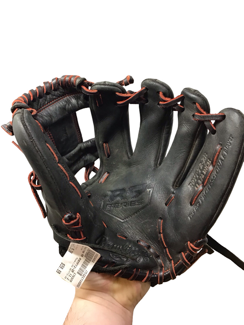 Vist Large View of Product Image Which is Used Rawlings R9 R9YPT2-2B BB/SB Glove RH Throw Black 11 1/4"
