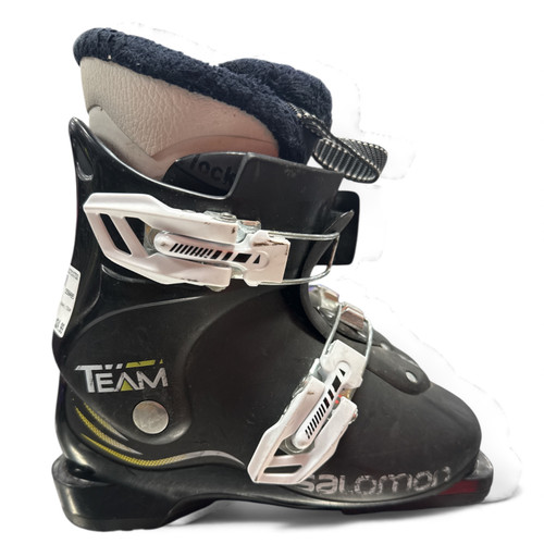 Vist Large View of Product Image Which is Used Salomon TEAM Boys DH Ski Boot Black 215 MP - J03
