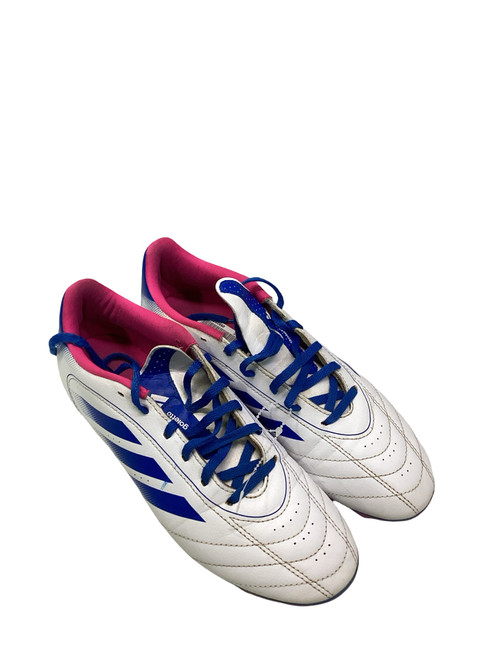 Vist Large View of Product Image Which is Used Adidas Soccer Cleats White And Royal Blue Senior 8