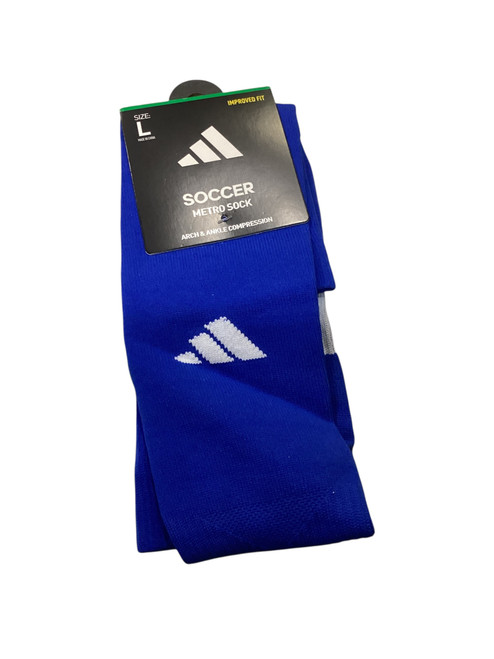 Vist Large View of Product Image Which is Used Adidas METRO ROYAL Soccer Socks Royal Blue LG