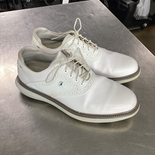 Vist Large View of Product Image Which is Used Foot Joy TRADITIONS Mens Golf Shoes White Senior 11