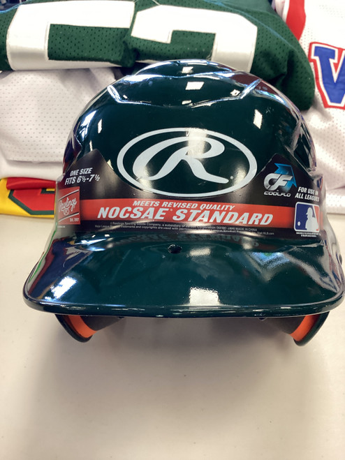 Vist Large View of Product Image Which is Used Rawlings Batting Helmet No Mask Green MD