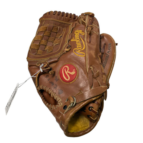 Vist Large View of Product Image Which is Used Rawlings PRO400-3J RH Throw Fastpitch Gloves Brown 12 1/2"