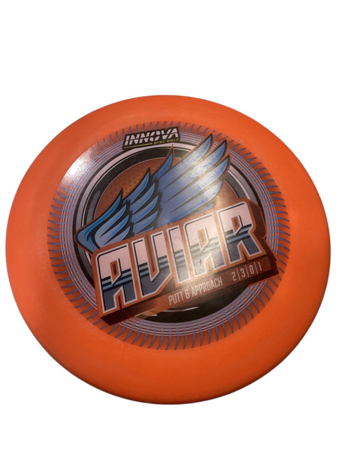 Vist Large View of Product Image Which is Used Innova DX AVIAR Disc Golf Putter Orange