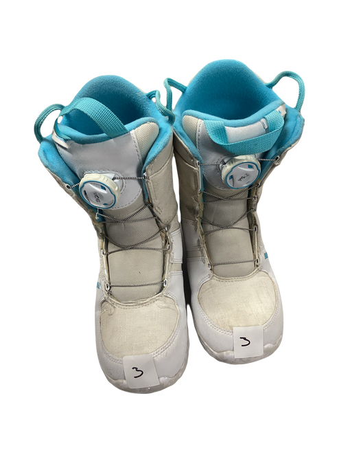 Vist Large View of Product Image Which is Used Burton GROM BOA Girls Snowboard Boots White Junior 03