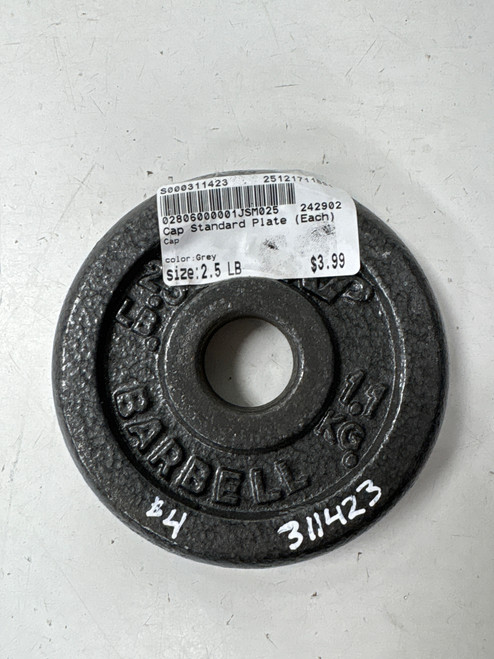 Vist Large View of Product Image Which is Used Cap Standard Plate (Each) Grey 2.5 lb
