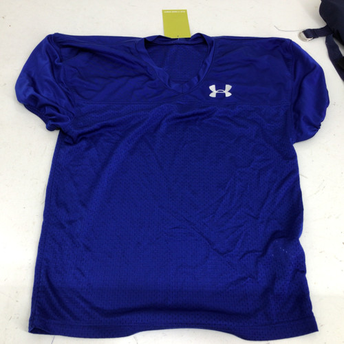 Vist Large View of Product Image Which is Used Under Armour YOUTH LG PRACTICE JERSEY FB Top Youth Royal Blue LG