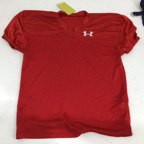 Vist Large View of Product Image Which is Used Under Armour YOUTH LG PRACTICE JERSEY FB Top Youth Red LG
