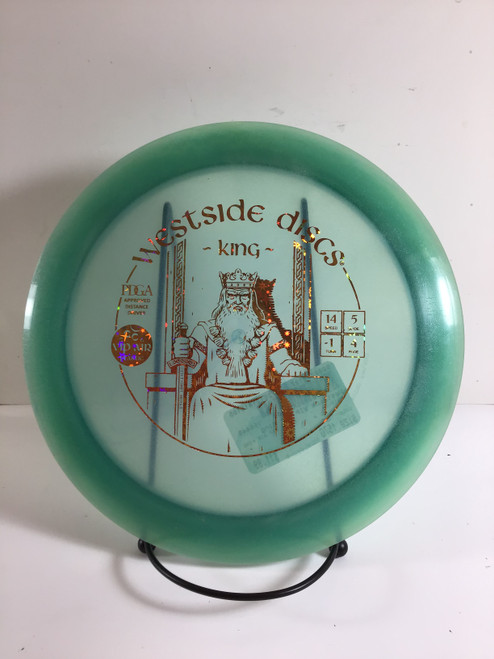 Vist Large View of Product Image Which is Used Westside VIP AIR KING Disc Golf Driver Teal 157g