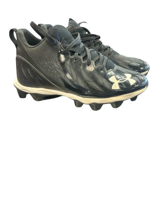 Vist Large View of Product Image Which is Used Under Armour Jr FB Cleats Black And White Junior 04.5