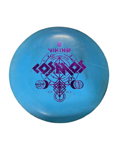 Vist Large View of Product Image Which is Used VIKING DISCS COSMOS Disc Golf Mid Range Carolina Blue