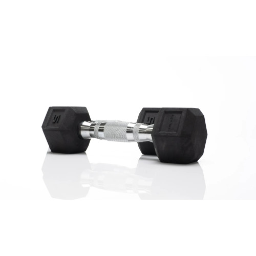 Vist Large View of Product Image Which is New 5lb Rubber Hex Dumbbell