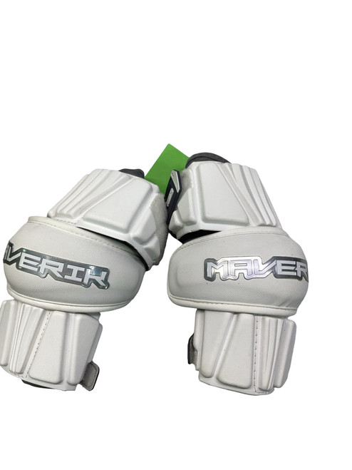 Vist Large View of Product Image Which is Used Maverik MAX ELBOW GUARDS Lacrosse Arm Pads/Guards White MD