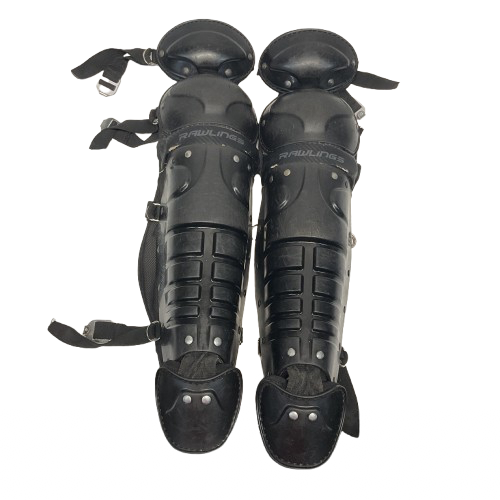 Vist Large View of Product Image Which is Used Rawlings Players Series 12-15 Catchers Leg Guards Black Intermed