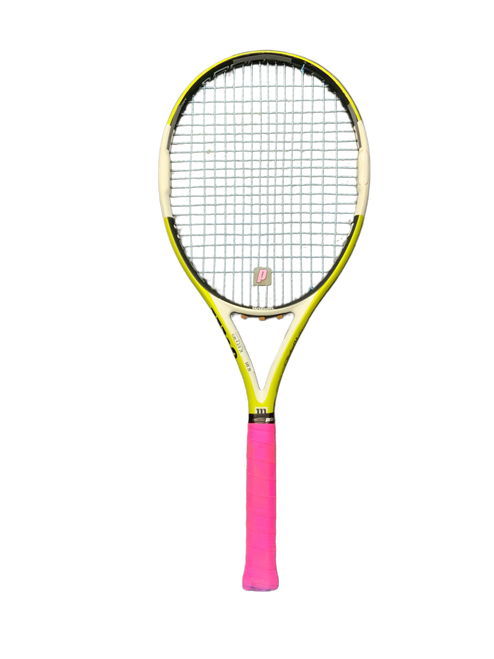 Vist Large View of Product Image Which is Used Wilson NCODE NPRO SURGE Adult Tennis Racquet Neon Green 4 3/8"