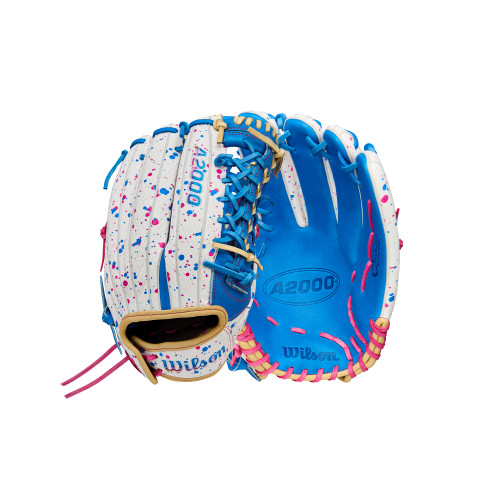 Vist Large View of Product Image Which is Wilson A2000 T125SS Love the Moment Autism Speaks Fastpitch Glove 12.5" LHT #WBW103446125