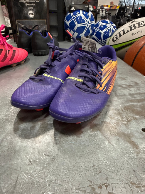 Vist Large View of Product Image Which is Used Under Armour Soccer Cleats Purple Junior 04