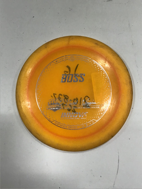 Vist Large View of Product Image Which is Used Innova BLIZZARD CHAMPION BOSS Disc Golf Driver Orange 150g