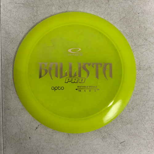Vist Large View of Product Image Which is Used Latitude 64 OPTO BALLISTA PRO Disc Golf Driver Yellow 176g