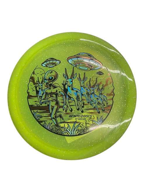 Vist Large View of Product Image Which is Used Innova INNOVA INFINITE DISCS MID RANGE Disc Golf Mid Range Neon Green