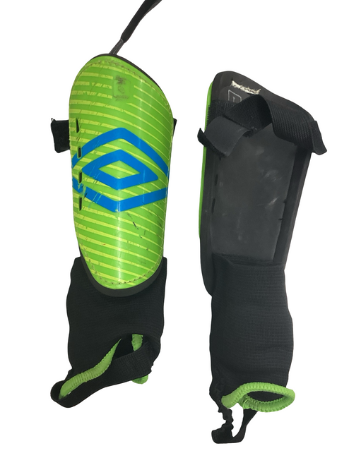 Vist Large View of Product Image Which is Used Umbro Soccer Shin Guards Junior Green Youth