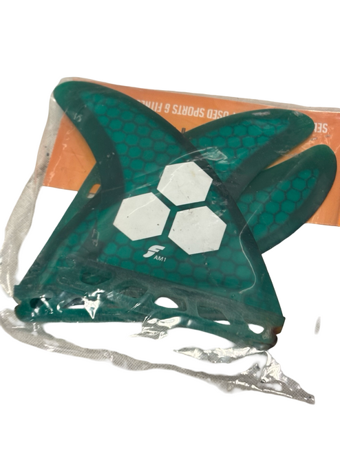 Vist Large View of Product Image Which is Used Futures AM1 Surfboard Fin Set Green (3 pc)