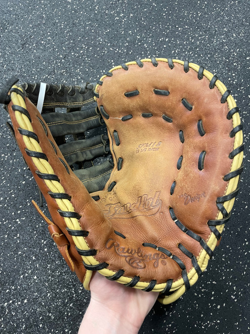 Vist Large View of Product Image Which is Used Rawlings SFM18 BB/SB First Base RH Throw Brown 12 1/2"