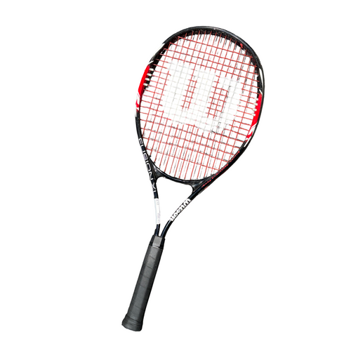 Vist Large View of Product Image Which is Used Wilson FUSION XL Adult Tennis Racquet Black Unknown