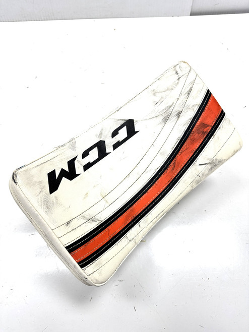 Vist Large View of Product Image Which is Used CCM EFLEX 400 Senior Goalie Blocker White