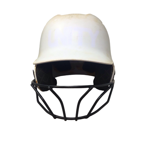 Vist Large View of Product Image Which is Used Evoshield BATTING HELMET W/MASK Batting Helmet w/Mask White MD
