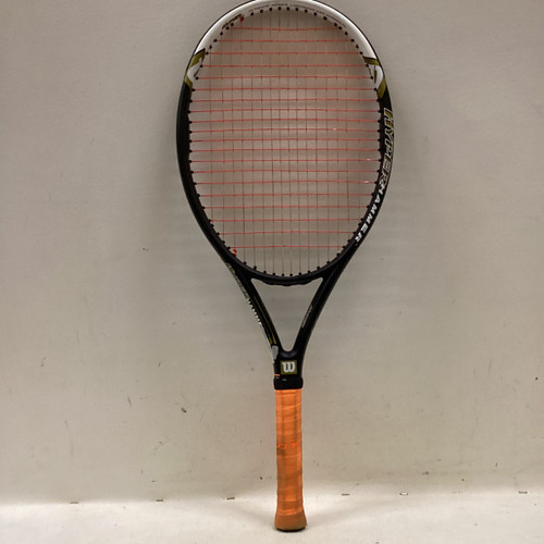 Vist Large View of Product Image Which is Used Wilson HYPER HAMMER 5.3 Adult Tennis Racquet Black 4 3/8"