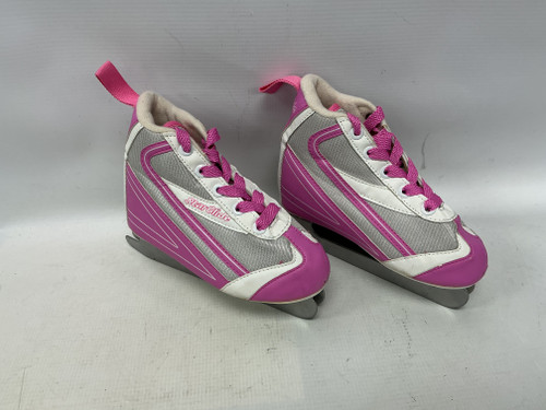 Vist Large View of Product Image Which is Used STAR GLIDE DOUBLE RUNNER Girls Figure Skate Pink And White Youth 12.0
