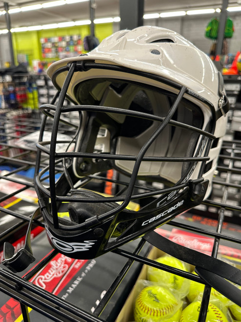 Vist Large View of Product Image Which is Used Cascade SPR FIT Lacrosse Helmet White SM