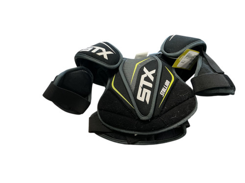 Vist Large View of Product Image Which is Used STX STALLION Lacrosse Shoulder Pads Black XS