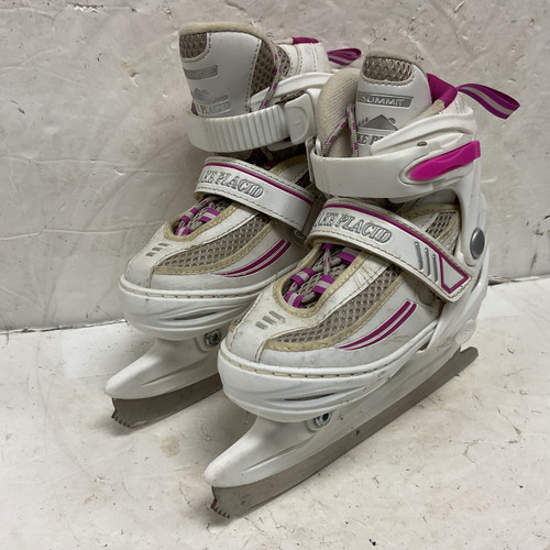 Vist Large View of Product Image Which is Used Lake Placid SUMMIT Girls Figure Skate White And Pink Adjustable