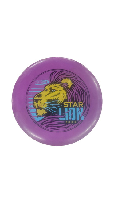 Vist Large View of Product Image Which is Used Innova LION STAR Disc Golf Mid Range Purple