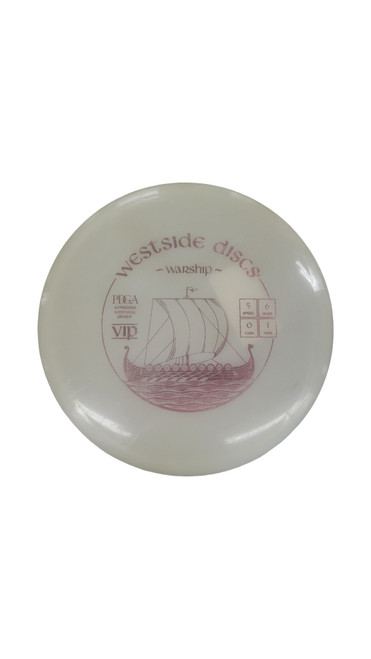 Vist Large View of Product Image Which is Used Westside WARSHIP VIP Disc Golf Mid Range White