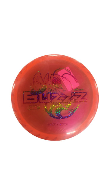 Vist Large View of Product Image Which is Used Discraft BUZZZ FUZED Disc Golf Mid Range Red