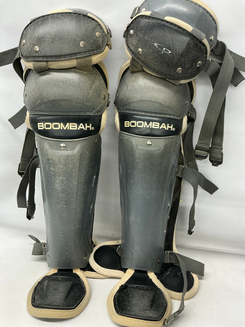 Vist Large View of Product Image Which is Used BoomBah SHIN GUARDS Catchers Leg Guards Grey Intermed