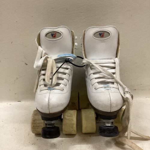 Vist Large View of Product Image Which is Used RollerDerby SZ 2 Senior Roller Quad Skates White Adjustable