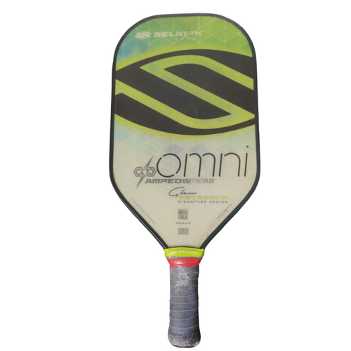 Vist Large View of Product Image Which is Used Selkirk Sport OMNI AMPED Pickleball Paddle Green