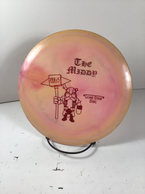 Vist Large View of Product Image Which is Used Lone Star Disc ALPHA MIDDY Disc Golf Mid Range Orange 175g