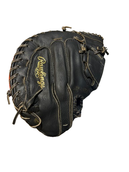Vist Large View of Product Image Which is Used Rawlings RAWLINGS MIKE PIAZZA CATCHER GLOVE BB/SB Catchers RH Throw Black And Orange 30"