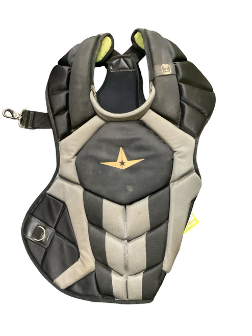 Vist Large View of Product Image Which is Used All-Star CPCC40PRO Catchers Chest Protector Black Adult