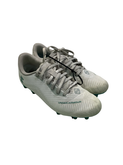 Vist Large View of Product Image Which is Used Under Armour SHADOW SELECT 2 FG JR. SOCCER CLEATS Soccer Cleats Grey Youth 06.0