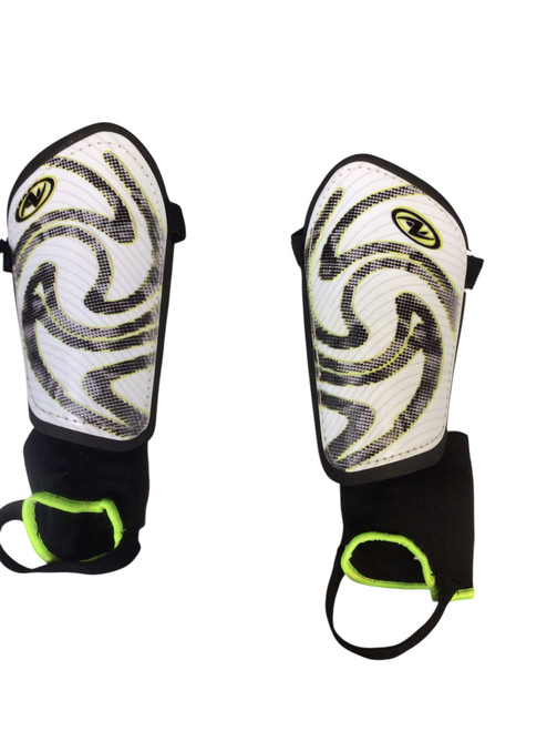 Vist Large View of Product Image Which is Used Soccer Shin Guards Adult White Senior