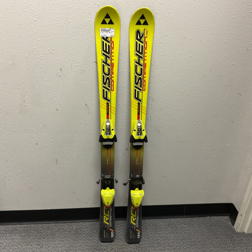 Vist Large View of Product Image Which is Used Fischer COMPETITION RC Boys DH Ski/Binding Yellow 120 cm