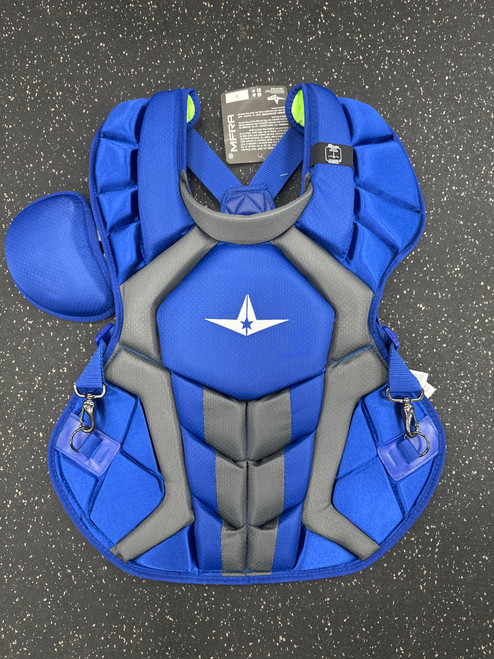 Vist Large View of Product Image Which is BRAND NEW All-Star CPCC40PRO Catchers Chest Protector Royal Blue Adult