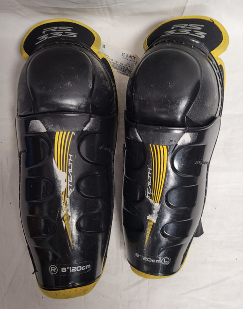 Vist Large View of Product Image Which is Used Easton RS 333 Youth Shin Guards Black 8"